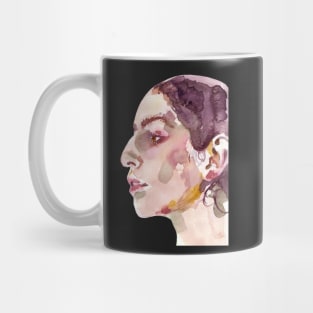 Olive - A Watercolour Portrait Side Profile Mug